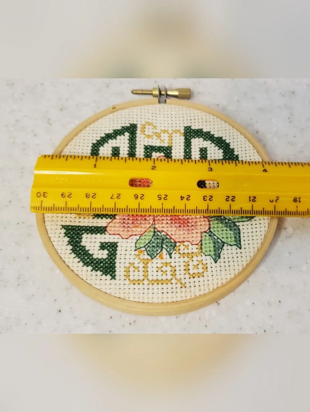 Vintage Floral Cross Stitch Embroidery Hoop Wall Art 4